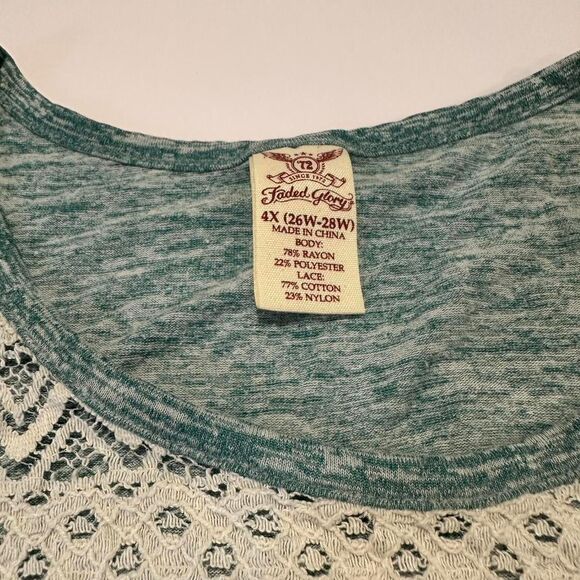 Faded-glory Women's‎ Green and Blue Blouse - Picture 2 of 5